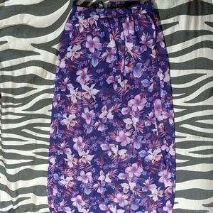 Floral long summer skirt